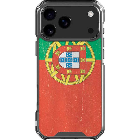 Portugal Flag Distressed iPhone 18 Pro Max Clear Case
