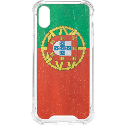Portugal Flag Distressed iPhone XS Clear Case