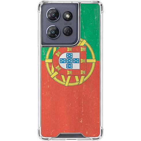 Portugal Flag Distressed Moto G 5G (2025) Clear Case