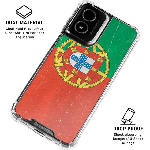 Portugal Flag Distressed Moto G Power 5G (2024) Clear Case