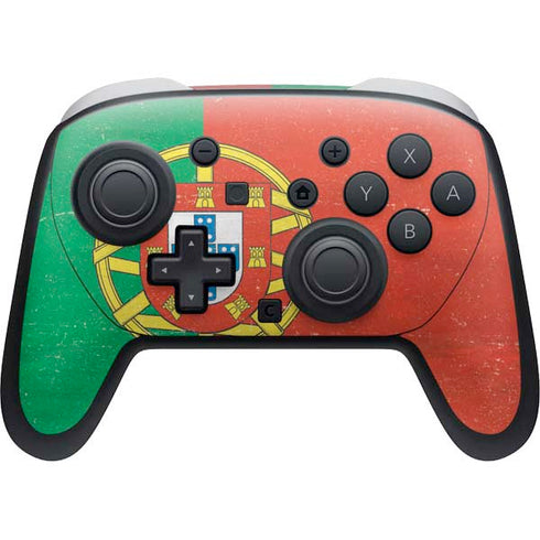 Portugal Flag Distressed Nintendo Switch 2 (2025) Pro Controller Skin