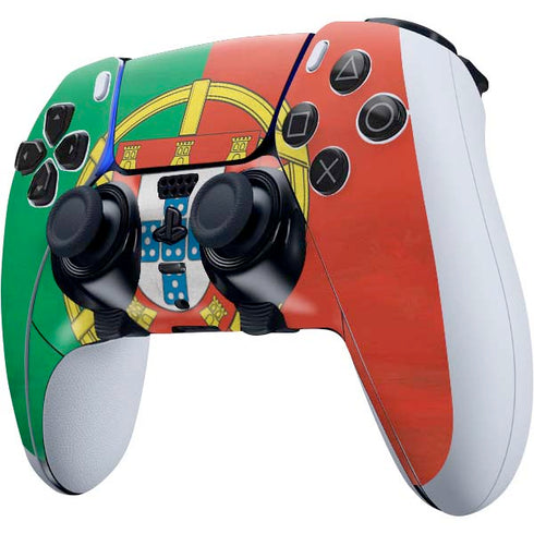 Portugal Flag Distressed PS5 DualSense Edge Pro Controller Skin