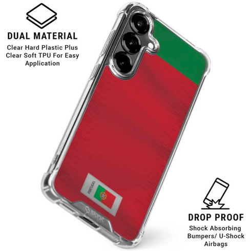 Portugal Soccer Flag Galaxy S26 Plus Clear Case