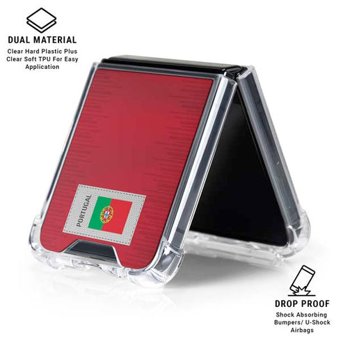 Portugal Soccer Flag Galaxy Z Flip7 Clear Case