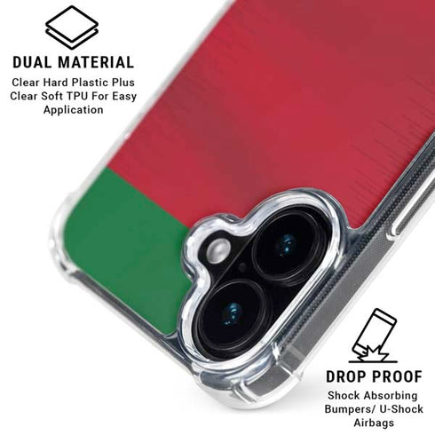 Portugal Soccer Flag iPhone 16 Plus Clear Case