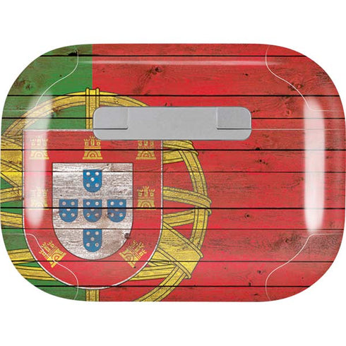Portuguese Flag Dark Wood AirPods Skins