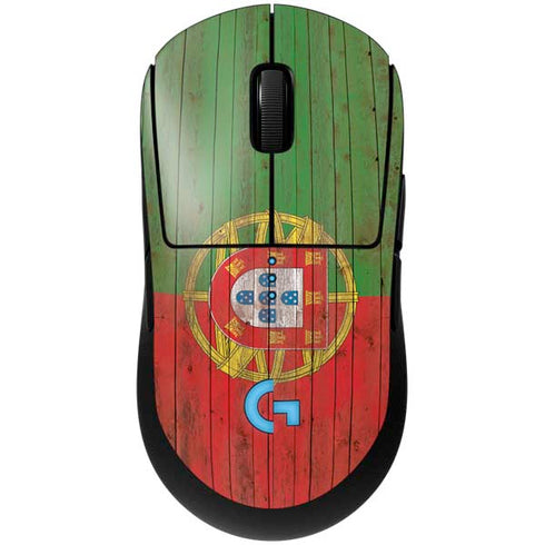 Portuguese Flag Dark Wood G Pro Wireless Gaming Mouse Skin