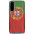 Portuguese Flag Dark Wood Galaxy A36 5G Clear Case