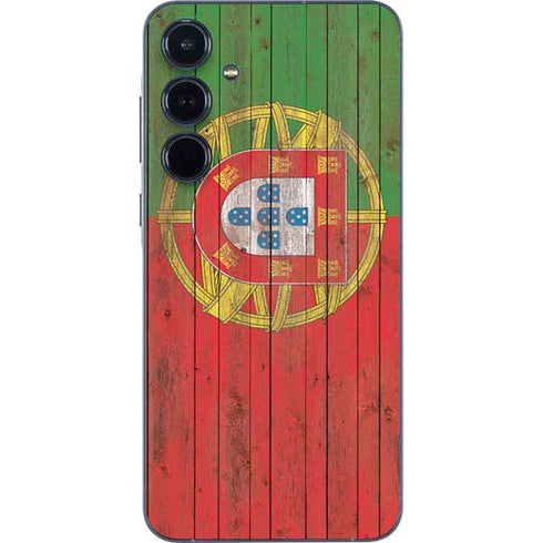 Portuguese Flag Dark Wood Galaxy A36 5G Skin