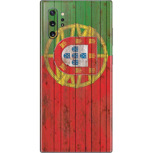 Portuguese Flag Dark Wood Galaxy Note 10 Plus Skin