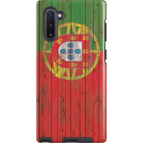 Portuguese Flag Dark Wood Galaxy Cases