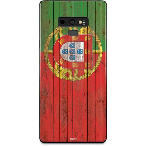 Portuguese Flag Dark Wood Galaxy Note 9 Skin