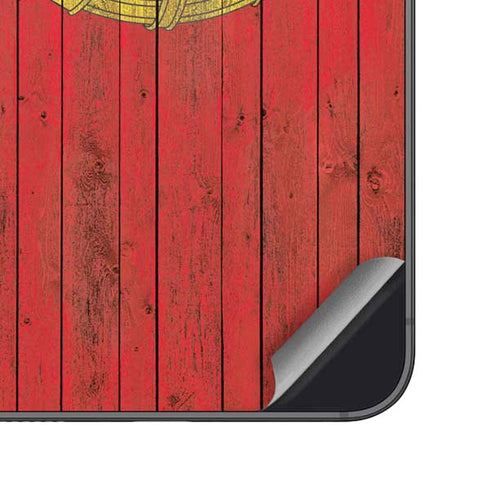 Portuguese Flag Dark Wood Galaxy S25 Plus Skin