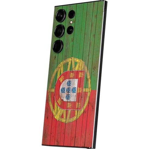 Portuguese Flag Dark Wood Galaxy S24 Ultra Skin