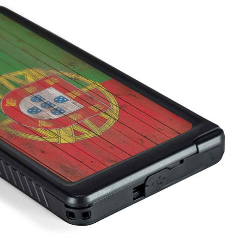 Portuguese Flag Dark Wood Galaxy S24 Ultra Waterproof Case
