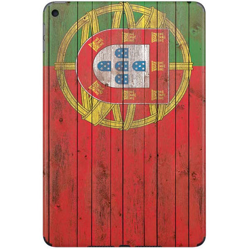 Portuguese Flag Dark Wood iPad Skins