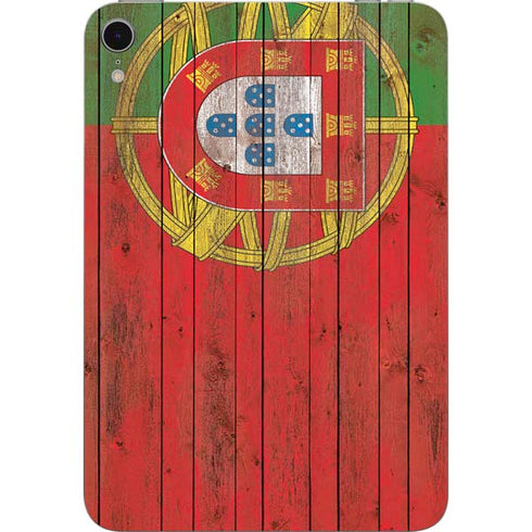 Portuguese Flag Dark Wood Apple iPad Mini Skin