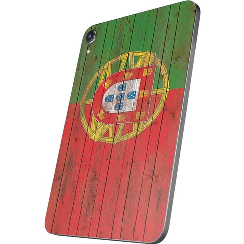 Portuguese Flag Dark Wood Apple iPad Mini Skin
