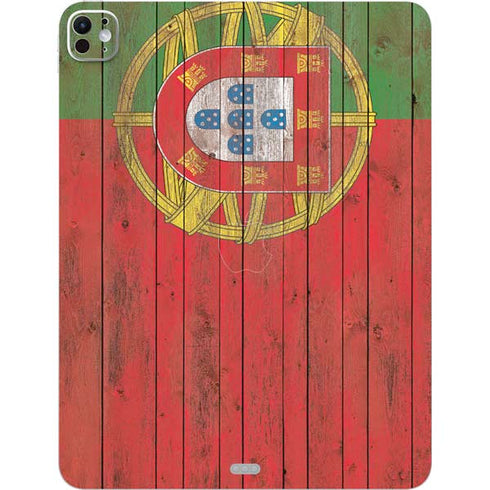 Portuguese Flag Dark Wood iPad Pro 13in M4 (2024) Skin