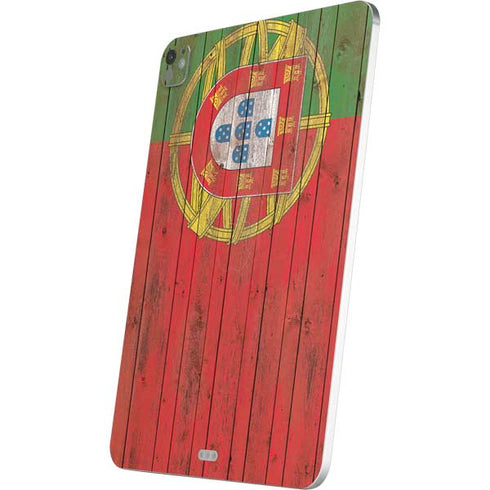 Portuguese Flag Dark Wood iPad Pro 13in M4 (2024) Skin