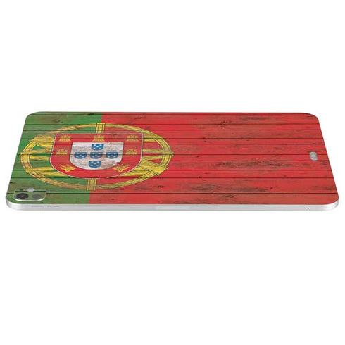 Portuguese Flag Dark Wood iPad Pro 13in M4 (2024) Skin