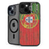 Portuguese Flag Dark Wood iPhone 14 Plus Kickstand Case