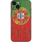 Portuguese Flag Dark Wood iPhone 15 Skin