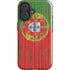 Portuguese Flag Dark Wood iPhone 16 Impact Case