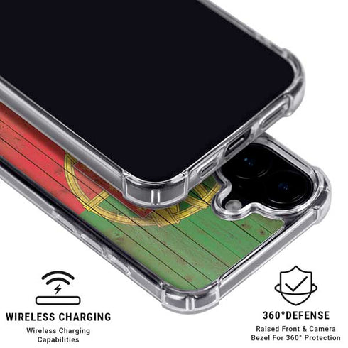 Portuguese Flag Dark Wood iPhone 16 MagSafe Case
