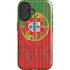 Portuguese Flag Dark Wood iPhone 16 Magsafe Impact Case
