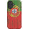 Portuguese Flag Dark Wood iPhone 16 Plus Impact Case