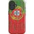 Portuguese Flag Dark Wood iPhone 16 Plus Magsafe Impact Case