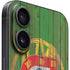 Portuguese Flag Dark Wood iPhone 16 Plus Skin