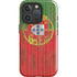 Portuguese Flag Dark Wood iPhone 16 Pro Impact Case