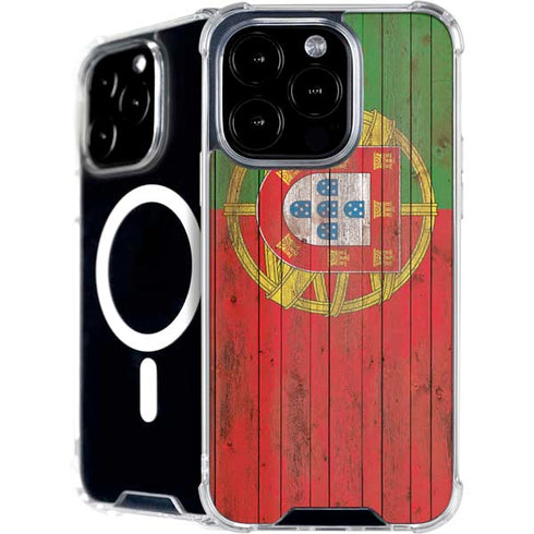 Portuguese Flag Dark Wood iPhone 16 Pro MagSafe Case