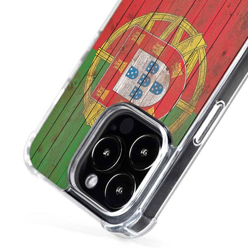 Portuguese Flag Dark Wood iPhone 16 Pro MagSafe Case