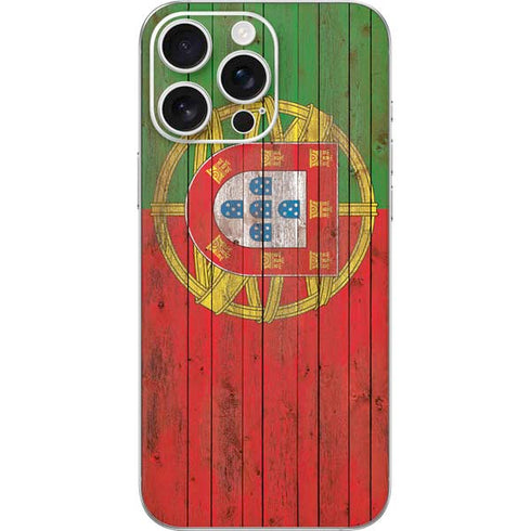 Portuguese Flag Dark Wood iPhone 16 Pro Max Skin