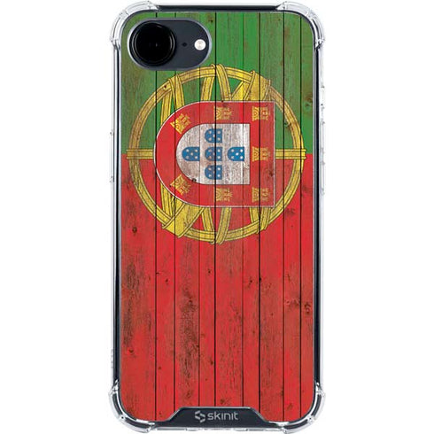 Portuguese Flag Dark Wood iPhone 16e Clear Case