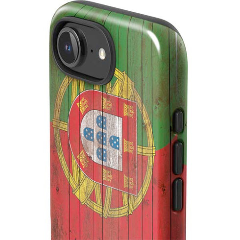Portuguese Flag Dark Wood iPhone 16e Impact Case