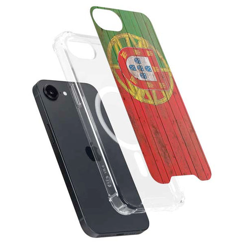 Portuguese Flag Dark Wood iPhone 16e MagSafe Case
