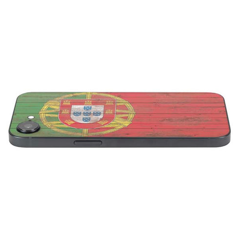 Portuguese Flag Dark Wood iPhone 16e Skin