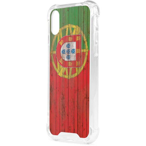 Portuguese Flag Dark Wood iPhone XS Clear Case