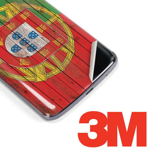 Portuguese Flag Dark Wood Moto E5 Plus Skin