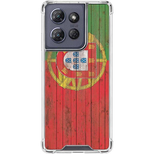 Portuguese Flag Dark Wood Moto G 5G (2025) Clear Case