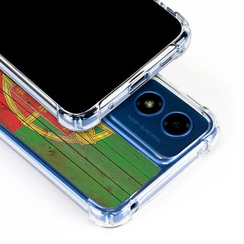 Portuguese Flag Dark Wood Moto G 5G (2024) Clear Case