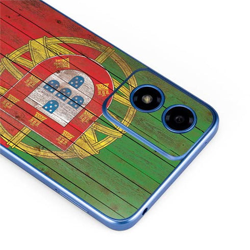 Portuguese Flag Dark Wood Moto G Play 4G (2024) Skin