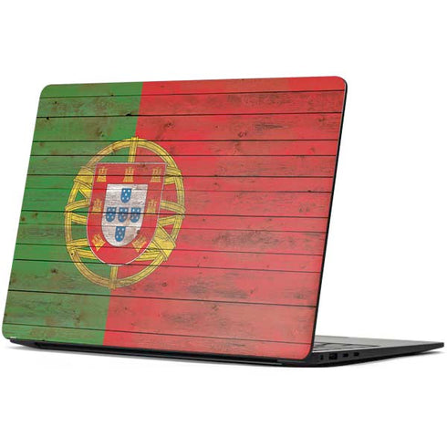 Portuguese Flag Dark Wood Surface Laptop 7 15in Skin