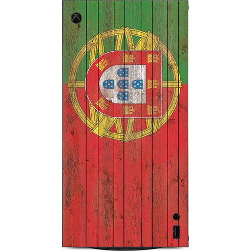 Portuguese Flag Dark Wood XBox Series X Digital Edition Console Skin