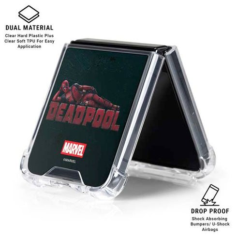 Marvel Deadpool Legacy Posing Deadpool Galaxy Z Flip6 Clear Case