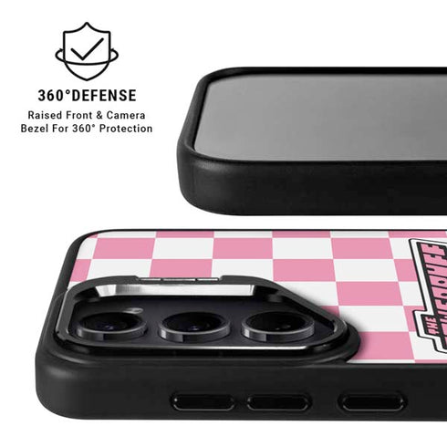 Cartoon Network Powerpuff Girls Checkered Galaxy S25 Kickstand Case
